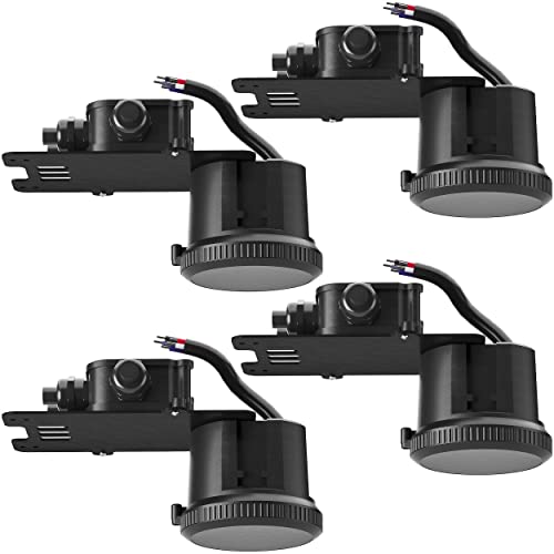 Sunco 4 Pack Occupancy Motion Sensor for UFO LED High Bay, Dimmable 0-10V, 46FT Detection Radius, Adjustable Settings, 120-277V Commercial/Industrial Grade Wet Rated UL Listed