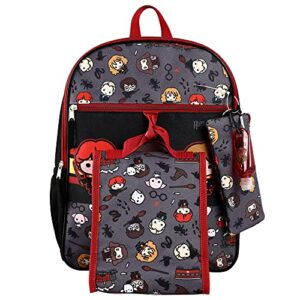 harry potter backpack chibi character 5-piece kids backpack set with lunch bag & other harry potter accessories