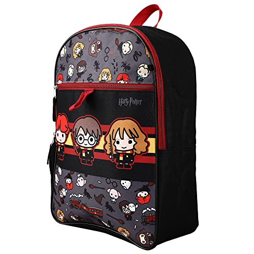 Harry Potter Backpack Chibi Character 5-Piece Kids Backpack Set With Lunch Bag & Other Harry Potter Accessories