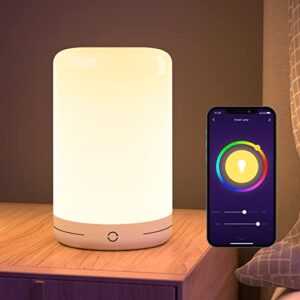 lb3 smart lamp, led bedside touch lamps compatible with alexa and google home, app go_sund control, rgb color changing dimmable & warm white night light for bedroom, usb powered