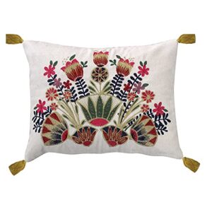 levtex home velvet multi embroidered pillow 14x18 - velvet