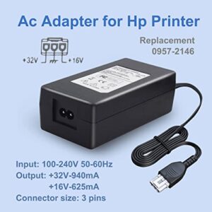 Burflo 32V 940mA Ac Adapter 0957-2146 for HP OfficeJet PSC 1350 1610 5510 6310 All-in-One DeskJet D4260 F4180 Photosmart C3140 C3180 7960 7960v Printer 0957-2094 2084 0950-4466 Power Supply Cord Cable