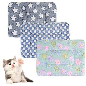 g yiteng 3 pc small animal plush bed mat,warm fluffy kitten puppy blanket,fleece sleep pad for ferrets hamster, rabbit bed guinea pig bed (large:19 x 12in, set-g)