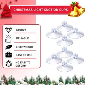 Christmas Light Suction Cup Shower Caddy Large Heavy Strength Heavy Duty Clear Plastic Transparent Light String Mini Suction Cup Hooks Holder for Kitchen Bathroom Shower Caddy Connectors (100 Pieces)