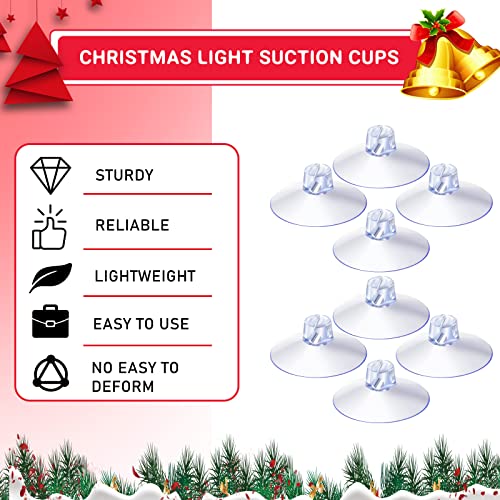 Christmas Light Suction Cup Shower Caddy Large Heavy Strength Heavy Duty Clear Plastic Transparent Light String Mini Suction Cup Hooks Holder for Kitchen Bathroom Shower Caddy Connectors (100 Pieces)