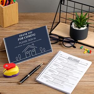 2 pieces Open House Visitor Register Guest Registry Sign Frosted Waterproof Cover with Thank You for Coming Tent Card for Real Estate Agent Supplies