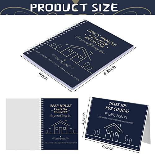 2 pieces Open House Visitor Register Guest Registry Sign Frosted Waterproof Cover with Thank You for Coming Tent Card for Real Estate Agent Supplies