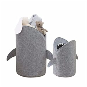 eeqemg 1pc cute shark shaped storage basket multi- functional premium felt home laundry for and clothing (color : one color, size : small)