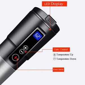 Funchic Heated Travel Mug Electric Coffee Mug Warmer 12V Thermos Cup Intelligent Travel Mug with Temperature Control for Car