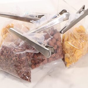 Baker's Secret - 4pcs Stainless Steel Bag Clip Set, Heavy Duty Chip Clips Set