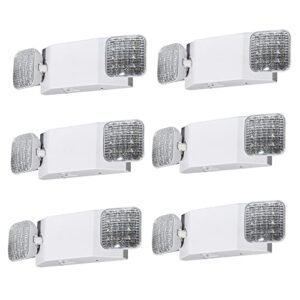 CM MZY Emergency Lights with Battery Backup,Commercial Emergency Light,Two Adjustable LED Light Head Emergency Lighting Fixtures,120-277V AC, UL Certified,6PCS