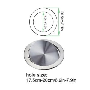 Trash Cans Lids,Round Recessed Counter Top Cover Trash Bin Built-in Balance Flap Auto Flap Trash Grommet Flexible Swing Trash Can Lid Stainless Steel Garbage Flap Lid for Kitchen Garbage (Green Bronze)