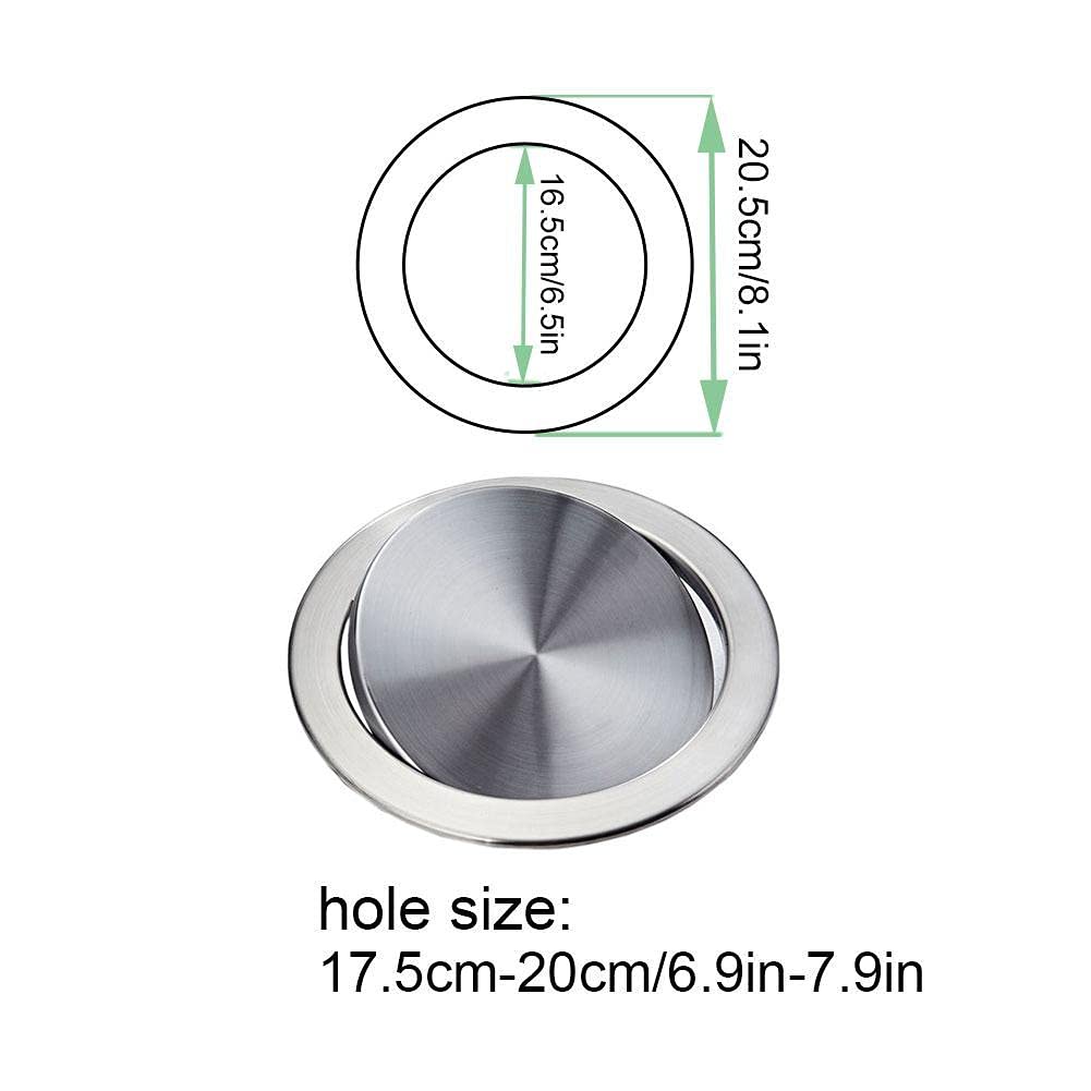 Trash Cans Lids,Round Recessed Counter Top Cover Trash Bin Built-in Balance Flap Auto Flap Trash Grommet Flexible Swing Trash Can Lid Stainless Steel Garbage Flap Lid for Kitchen Garbage (Green Bronze)