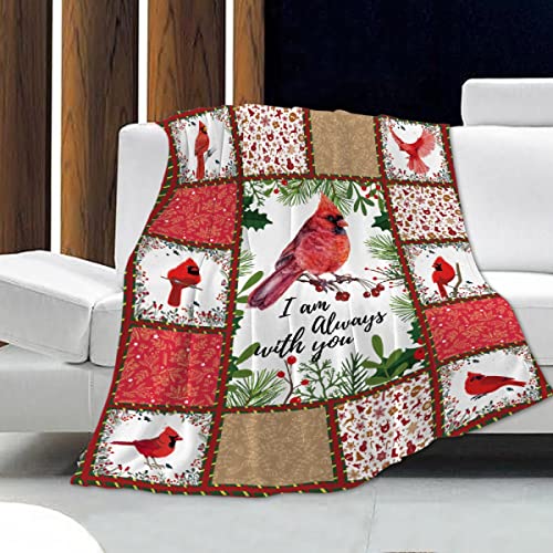 I'm with You Northern Cardinal Christmas Blanket,Red Throw Blanket for Couch,Weighted Soft Fleece Blanket,Christmas Decorations Pets (40"X30")