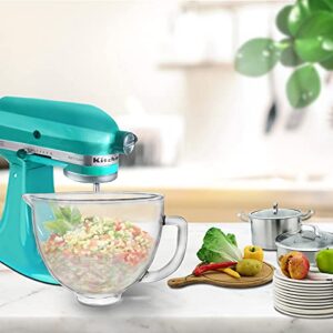 Glass Bowl Compatible With KITCHENAID 4.5/5 QT Tilt-Head Stand Mixer,with Measurement Markings,Allows Placing it in the Microwave and Refrigeratr