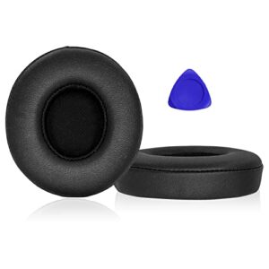 professional replacement ear pads for beats solo 2 & solo 3 wireless on-ear headphones, premium headphones earpads cushions with softer leather and high elastic sponge memory foam,black