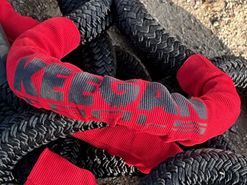 KEEGAN TOOLS 3/4" x 20' Kinetic Recovery Rope 16000lbs Breaking Strength Stretches Up to 30% in Length for Snowmobile, Off Road Rope for Jeep, Truck, Car, ATV, UTV, Tractor, Tow Strap, Recovery Strap