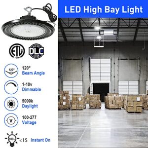 OSTEK 240W UFO LED High Bay Light, 38400LM 5000K Commercial Bay Lighting, 1-10V Dimmable, LED High Bay Area Light for Garage Workshop Warehouse (950W MH/HPS Equiv.) 277-480V, ETL DLC Listed