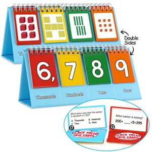 aizweb student place value flip chart - math manipulatives k-3 for elementary classroom - double-sided with whole numbers and base ten blocks