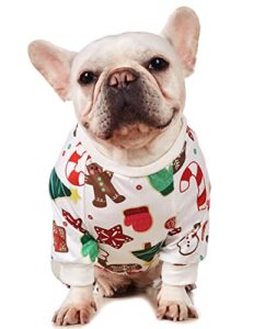 impoosy dog christmas shirt pet snowman pajama sotf puppy candy clothes cat xmas cotton clothing (xl)