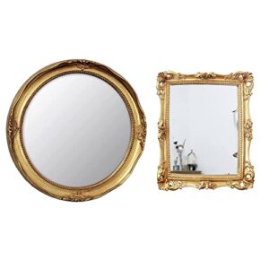 funerom vintage 11 x 9.5 inch mirror square antique gold 12.2 inch decorative mirror round gold