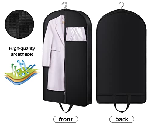 AOODA 43" Gusseted Suit Bags for Closet Storage Hanging Garment Bags for Men Travel Coat Clothes Cover with Handles (5 Packs)