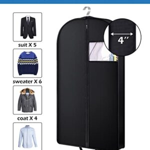 AOODA 43" Gusseted Suit Bags for Closet Storage Hanging Garment Bags for Men Travel Coat Clothes Cover with Handles (5 Packs)