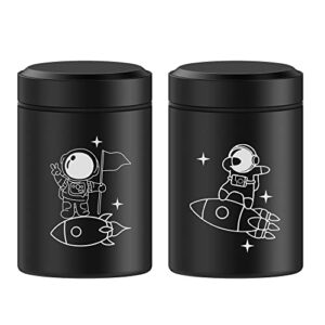 CUMFYHOUS 2 Pack Portable Storage Jar,Airtight Smell Proof Aluminum Container,Stash Jar with Screw-Top Lid,Multipurpose Container for Spices,Coffee & Teas