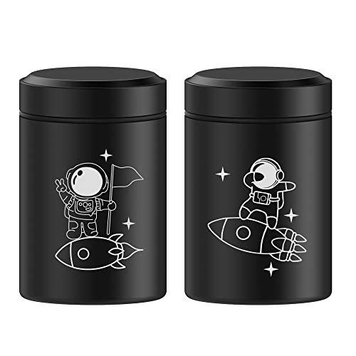 CUMFYHOUS 2 Pack Portable Storage Jar,Airtight Smell Proof Aluminum Container,Stash Jar with Screw-Top Lid,Multipurpose Container for Spices,Coffee & Teas