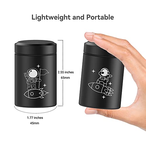 CUMFYHOUS 2 Pack Portable Storage Jar,Airtight Smell Proof Aluminum Container,Stash Jar with Screw-Top Lid,Multipurpose Container for Spices,Coffee & Teas