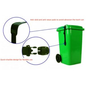 BRYHZKCM Adjustable Dustbins Secure Lock Straps, Outdoor Trash Can Strap Lock for Litter Prevention – Trash Can Locks for Animals, Squirrels, Dogs, Raccoons