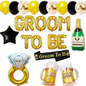 bachelor party decorations for men, groom to be decorations, groom to be sash balloons, stag night engagement wedding bridal shower future groom future mr pre-wedding party decorations supplies favors