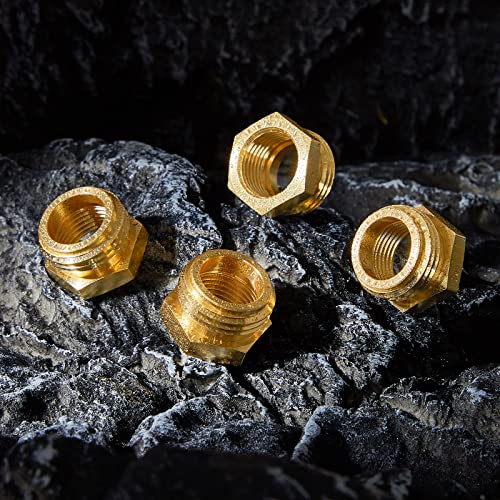 G1/2 Female to GHT 3/4 Male Hose Adapter Brass Threaded Pipe Fitting Hose Connector Hose Coupler Water Hose Adapter Garden Hose Swivel (2 Pieces)