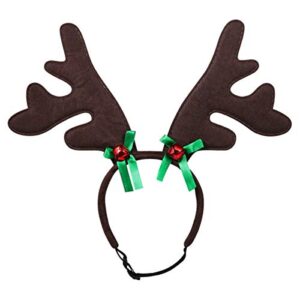 popetpop christmas pet headband, dog christmas elk reindeer antlers headbands set pet christmas costume accessories headwear