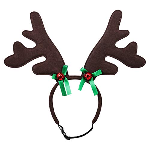 POPETPOP Christmas Pet Headband, Dog Christmas Elk Reindeer Antlers Headbands Set Pet Christmas Costume Accessories Headwear