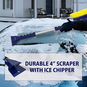 Koolatron Michelin Colossal Extendable 34-49" Snow Brush for Trucks, Swivel Head, Squeegee, Ice Scraper, Ergonomic, Scratch Free Auto Window Snowbrush, Windshield Broom for Car, SUV