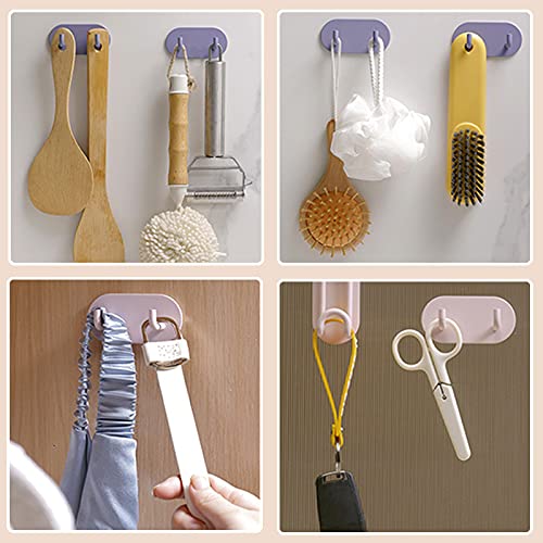 VALINK Adhesive Hooks Heavy Duty Stick On Wall Towel Hooks, Metal Adhesive Hooks Wall Mount Punch Free Decorative Towel Key Holder for Entryway Door Bathroom Kitchen