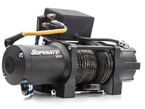 superatv 4500 lb winch compatible with 2021+ yamaha wolverine rmax 2 / rmax 4 | ready-fit winch | 1.3 hp motor | preassembled and wired | 50 foot remote range | 3/16" steel | 166:1 gear ratio