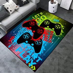 3d gamer carpet decor large game area rugs game printed living room mat bedroom controller player boys gifts home non-slip crystal floor polyester mat (game-6, 39.4" x 62.9"× 0.39"(100cmx160cmx1cm))