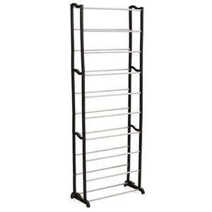 metal shoe rack - 10 tier storage for bedroom or closet - holds up to 30 pairs
