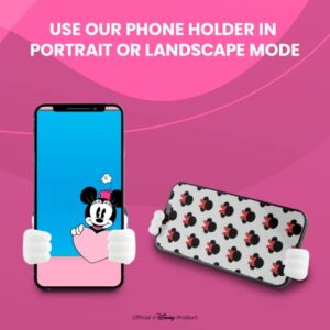 Disney Minnie Mouse Hands Cell Phone Holder with Bonus Decal Sticker- Cute Cell Phone Stand for Desk Home/Office-Universal Desk Phone Stand Compatible with Android/iPhone and More- White Minnie Decal