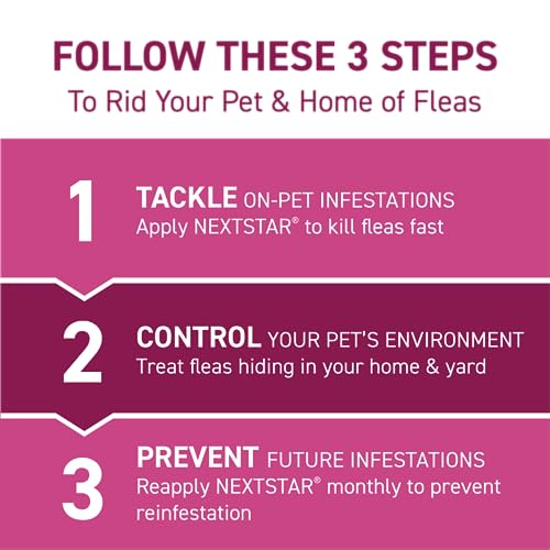 NEXTSTAR Flea and Tick Prevention for Cats, Fast Acting Topical Treatment & Control, Waterproof Drops, Small Cat and Kitten Over 3.5 lbs - 3 Month Supply