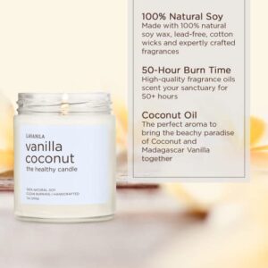 Lavanila Natural Soy Candle (2-Pack), Vanilla Coconut Scented - Clean Burning, Handcrafted, 7 oz Each