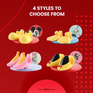 Disney Mickey Mouse Feet Cell Phone Stand with Bonus Decal Sticker- Cell Phone Holder for Home/Office-Universal Desk Phone Stand Compatible with Android/iPhone and More- Red