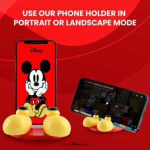 Disney Mickey Mouse Feet Cell Phone Stand with Bonus Decal Sticker- Cell Phone Holder for Home/Office-Universal Desk Phone Stand Compatible with Android/iPhone and More- Red