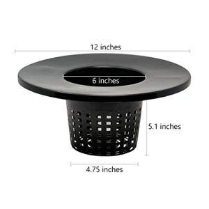 6 in. Wide Lip Bucket Basket (Pack of 6) | 5 Gallon Bucket Lids for DWC, Net Pots for Hydroponics + Twin Canaries Chart