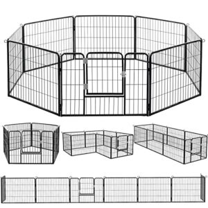 pukami dog fence for the yard, 8/16 panels 24/32/40 height x32 inch width,puppy playpen for small medium dog portable dog playpen exercise pen for indoor outdoor,pet playpen fence for yard,rv,camping
