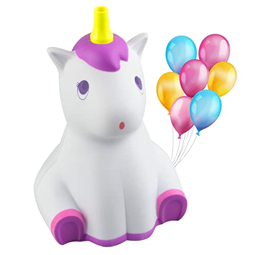 Coogam Unicorn Balloon Pump, Electric Air Ballon Blower, Portable Inflator for Party Wedding Birthday Xmas Baby Shower DIY Decoration (White)