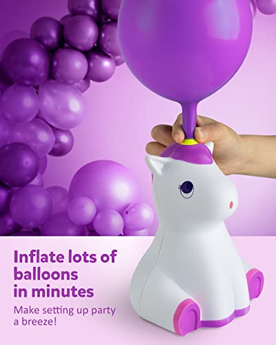 Coogam Unicorn Balloon Pump, Electric Air Ballon Blower, Portable Inflator for Party Wedding Birthday Xmas Baby Shower DIY Decoration (White)