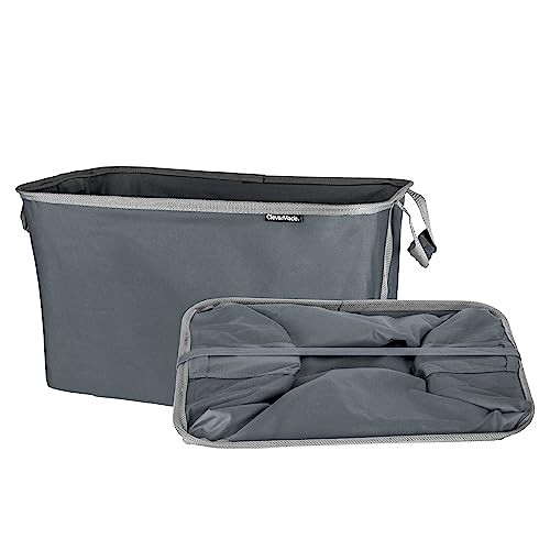 CleverMade Collapsible Fabric Laundry Basket - Foldable Pop Up Storage Bin - Space Saving Hamper with Carry Handles Large, Charcoal/Grey, 2 Pack